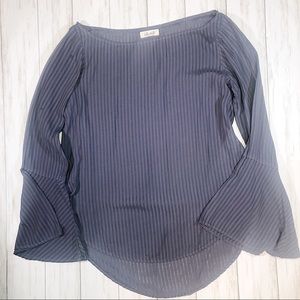 Anthropology Bella Dahl Shadow Stripe Bell Sleeve